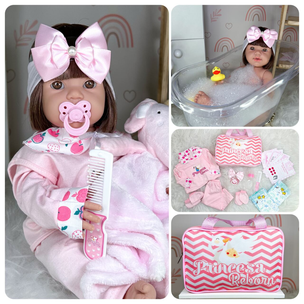 Boneca Bebê Reborn Realista Menina 100% Silicone Envio Rápido