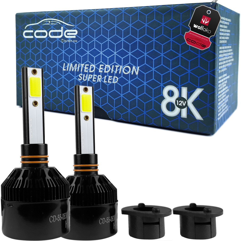 Lampada Led Code H1 H3 H4 H7 H8 H9 H11 HB3 HB4 H16 H27 8000k