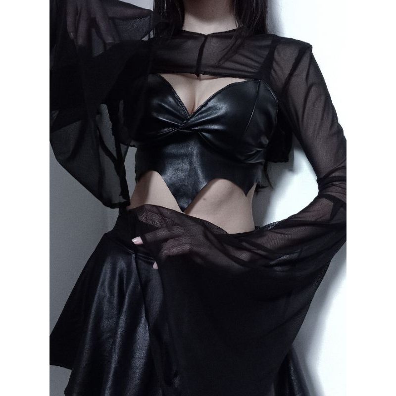 Bolero gotico de Tule com manga de sino (incluso taxa da shop LEIA A DESCRIÇAO) (envio: 2 – 5 dias)