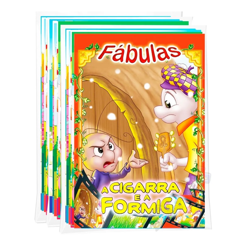 Kit C/ 24 Livrinhos – Coleções Clássicos Divertidos + Fábulas + Fazendinha do seu Lobato