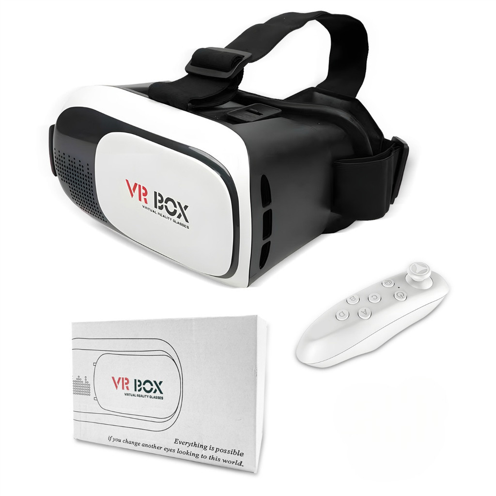 Óculos VR Box Realidade Virtual 3D para Celular | Headset VR com Controle Bluetooth | Compatível And