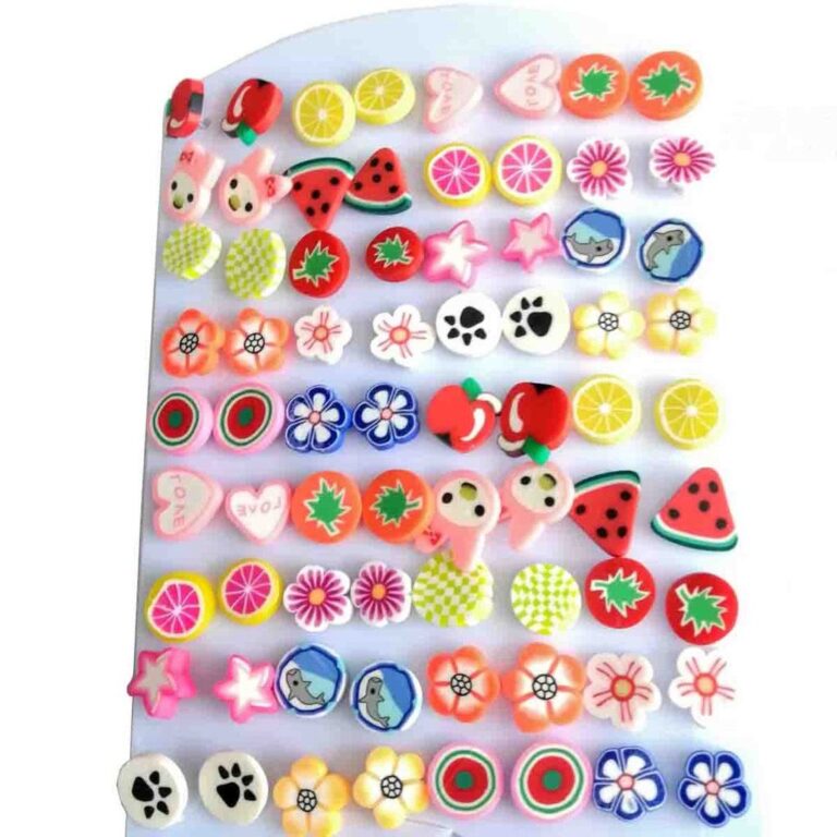 Kit 36/72 Pares de Brincos Infantil Fruta/animal R