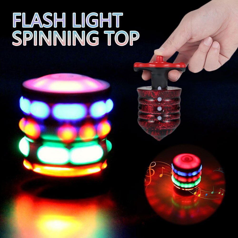 Pião Musical Luminoso Com Lançador Automatico Piao Com Luz e Som Laser Brinquedo Infantil para Menin
