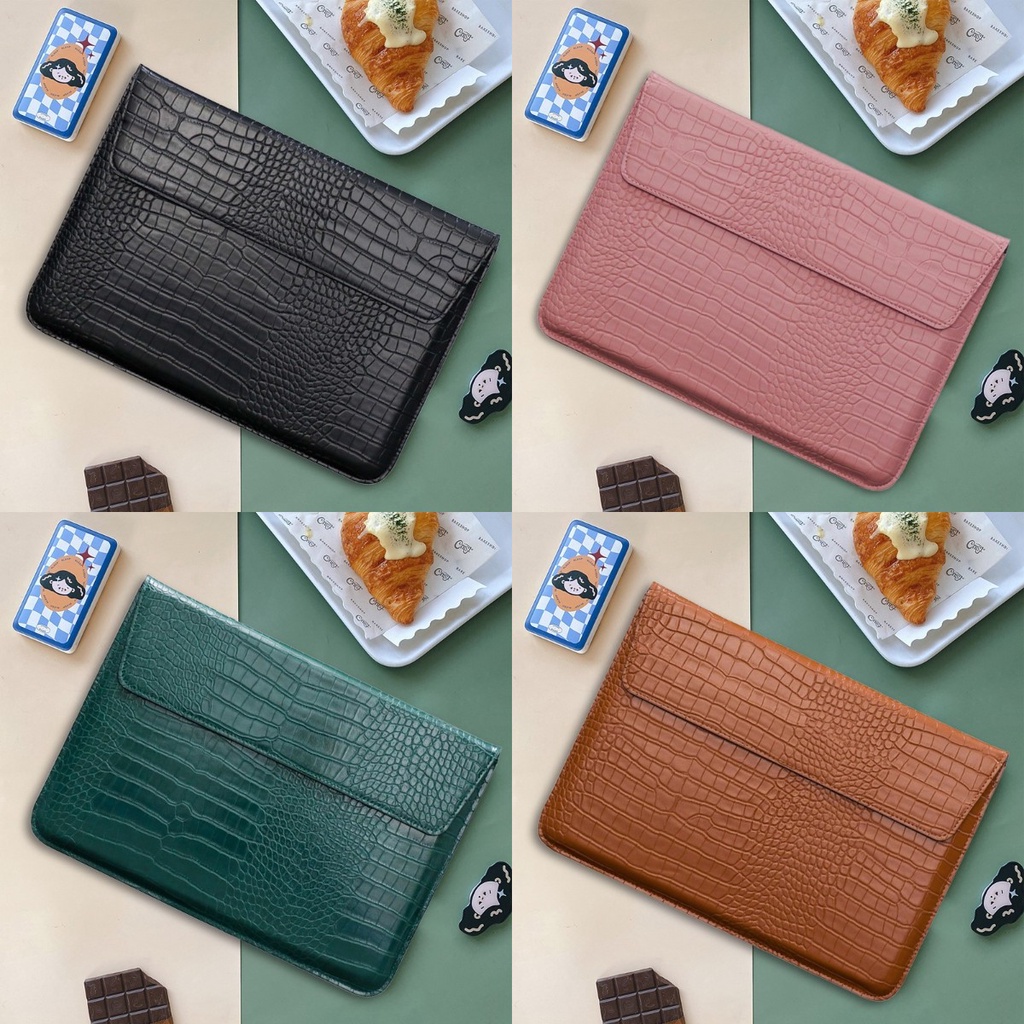 Bolsa Para Laptop De Couro artificial Flexível Com Suporte/De Mão Impermeável Macbook air pro 11/13/