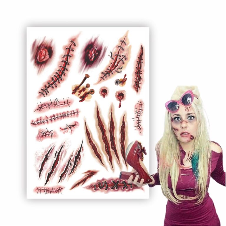 20 Tatuagem Temporária Cicatriz | Fantasia Cospla