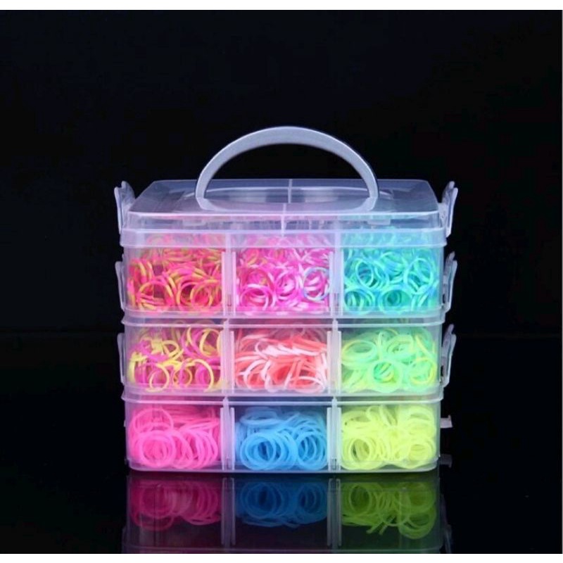 3000 0u 600 Elástico Loom Bands Clips Pulseira Cores Sortidas