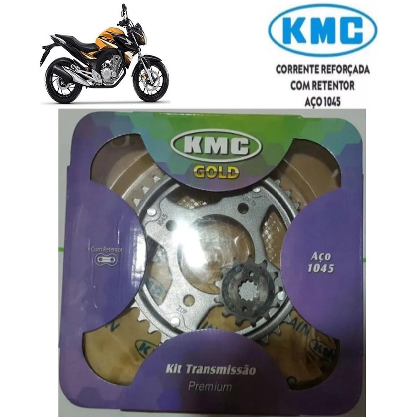 Kit Relacao Transmissao Tracao Honda Cb250f Twister 2016 2017 2018 2019 2020 2021 2022 Com Retentor