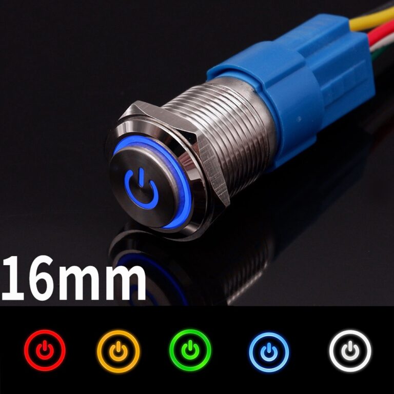 16mm Botão Interruptor Ligar Off Power Luzes LED 
