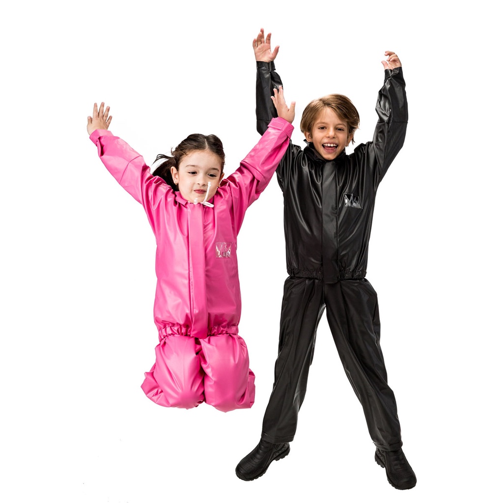 Capa De Chuva Conjunto Infantil Pvc Pantaneiro Menino Menina Reforçada com Capuz