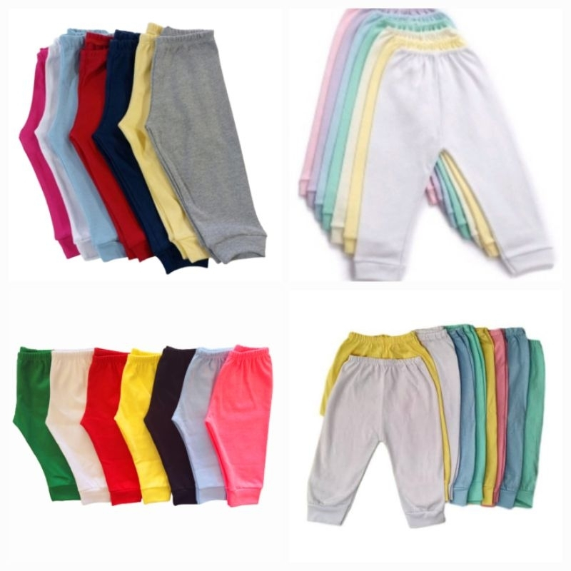 Kit 8 Mijão Calça Bebê em Malha 100% Algodão – Liso  (RN/P/M/G)