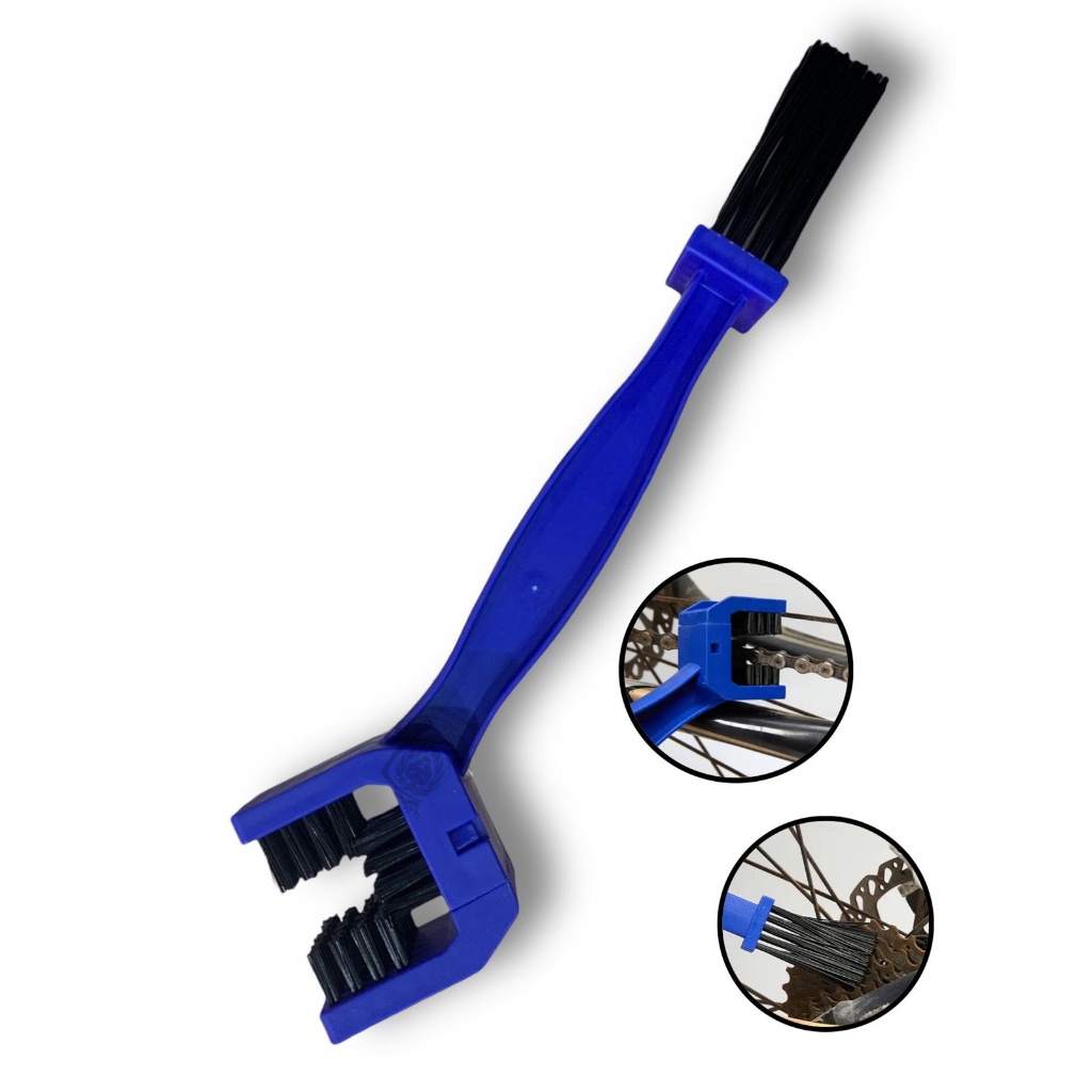 ESCOVA DUPLA LIMPEZA PARA CORRENTE TRANSMISSÃO MOTO BIKE UNIVERSAL