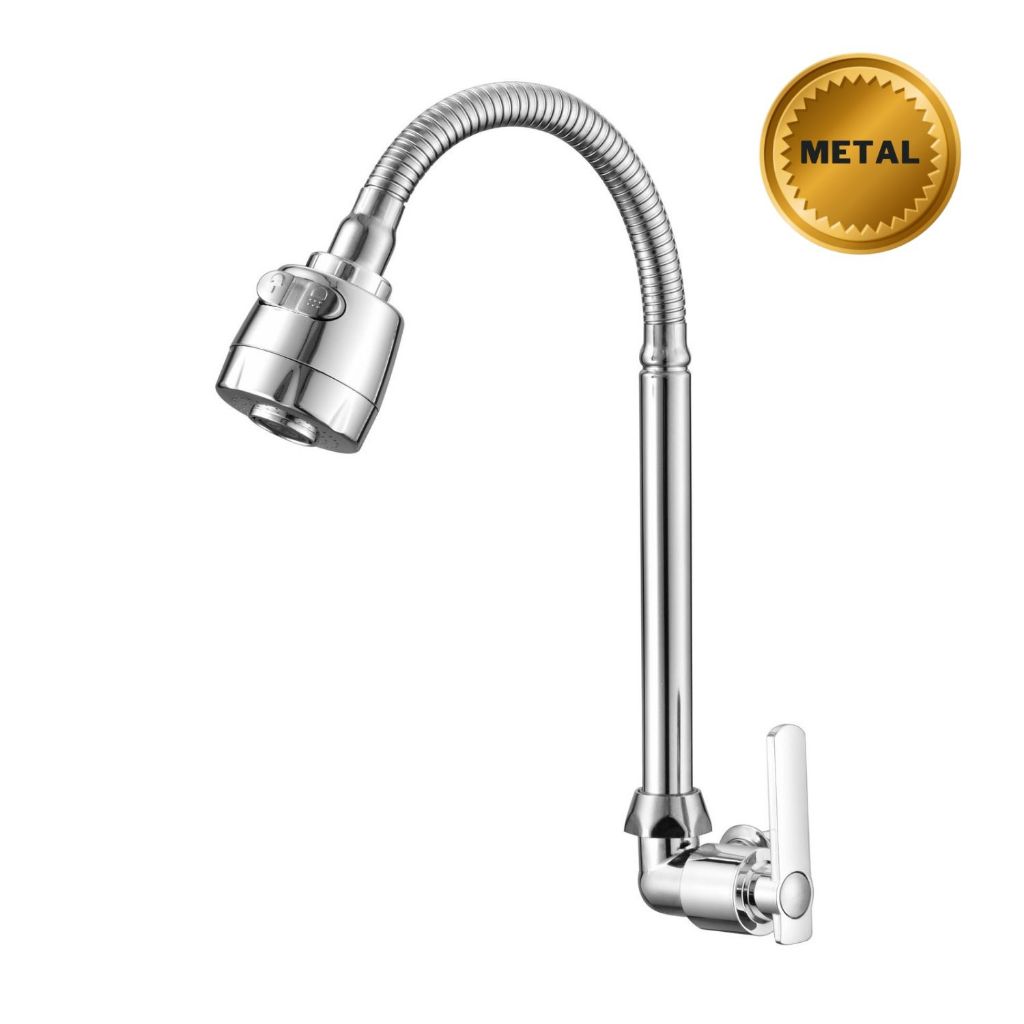 Torneira Cozinha Gourmet Bancada Parede Flexível 1/4 Volta Cromo