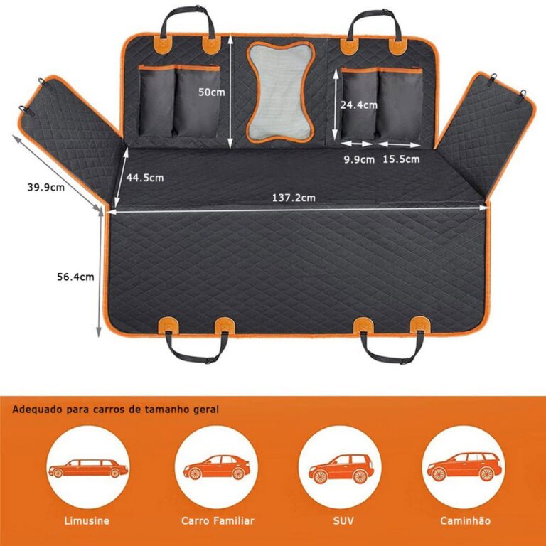 Capa Protetora Pet Impermeável 5 em 1 para Banco 