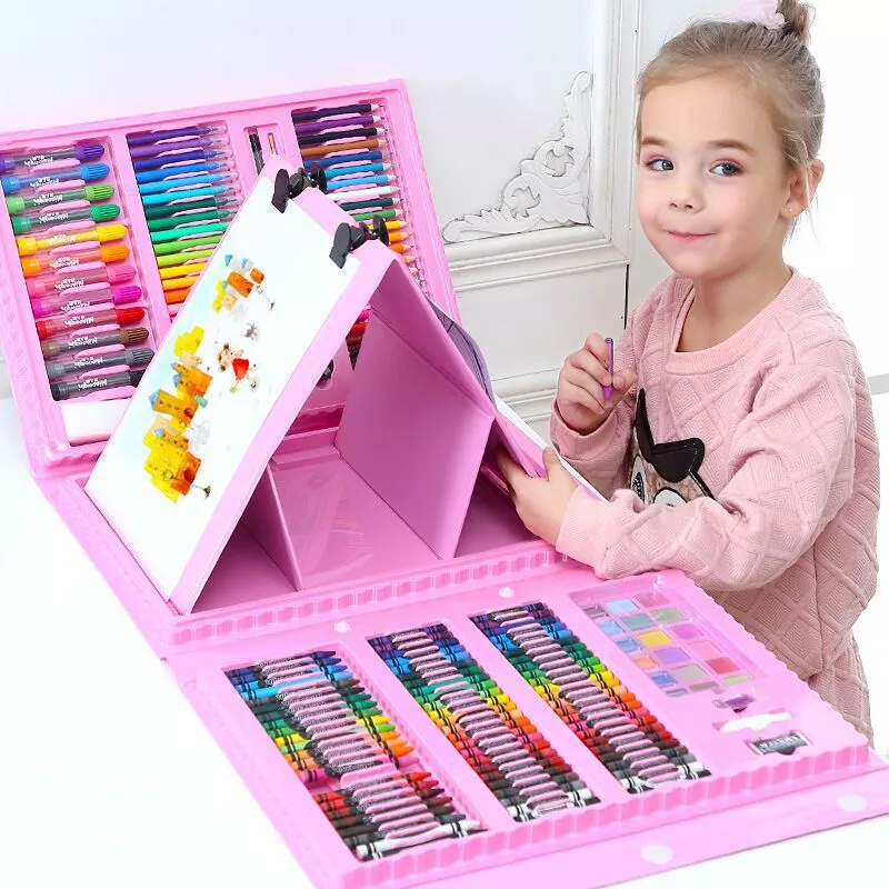 Material Escolar Maleta Pintura Estojo Infantil 208 Peças