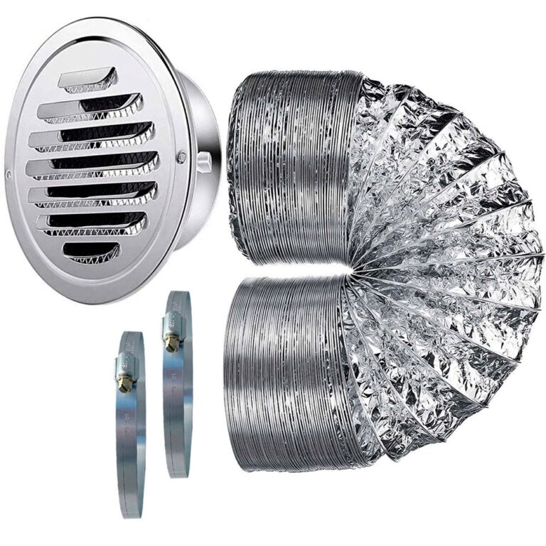 Veneziana Grade 120mm em Aço Inox com Tubo Duto P