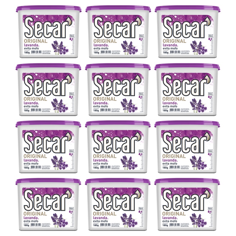 Kit 12un Anti Mofo Secar 180g – Desumidificador Original, Guarda Roupas, Armarios