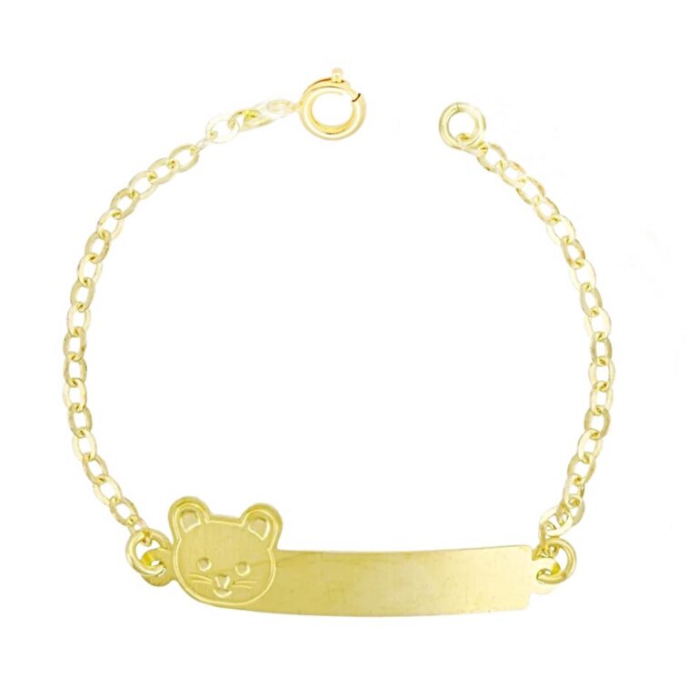 Pulseira Infantil Chapinha Folheada Nome Gravado B