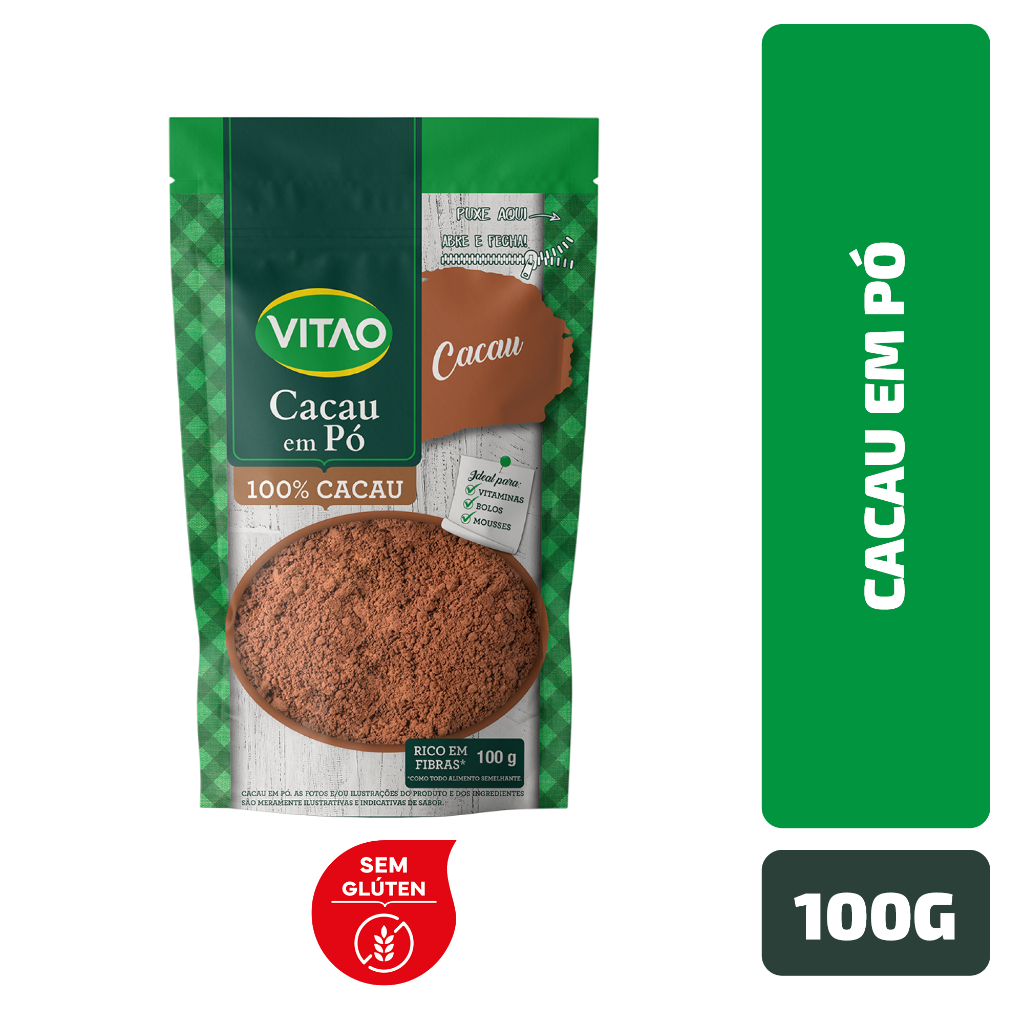 Cacau em Pó Sem Glúten Vitao 100 g
