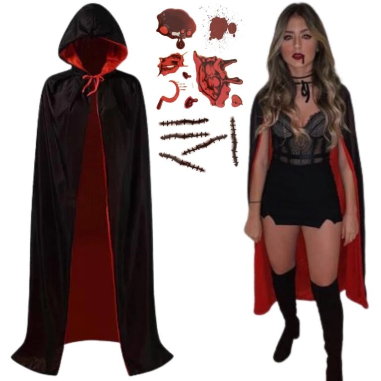 Kit Fantasia Halloween Capa de Bruxa Unissex + Fer