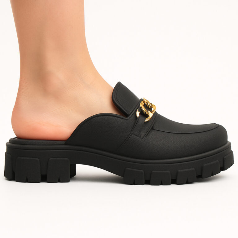 Mule Mocassim Leve  Sapato Feminino com Salto Trat