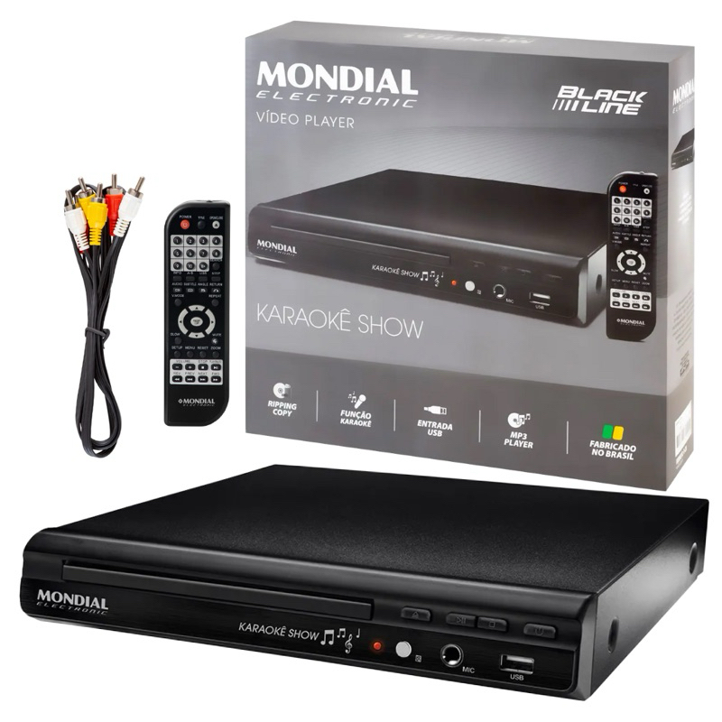 Aparelho de DVD Player Mondial D20 C/ Karaokê, USB Ripping Cd p/ Mp3 (Novo e Lacrado)