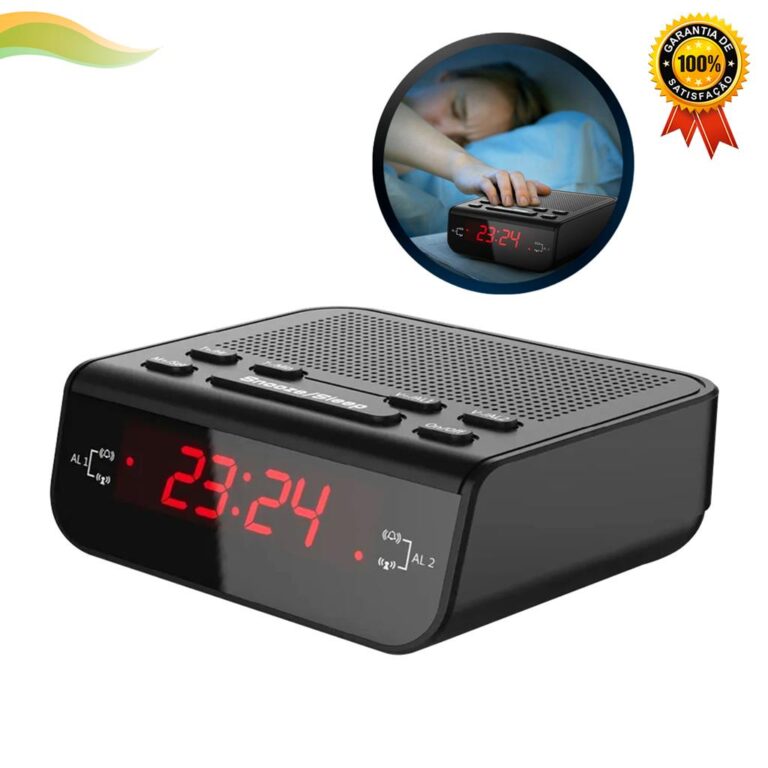 Radio Relogio AM/FM Com Despertador Alarme Sonoro 