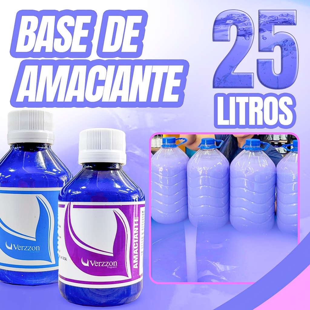 Base Amaciante concentrada Verzzon faz 25 litros perfumada tipo LILAS/SONHO