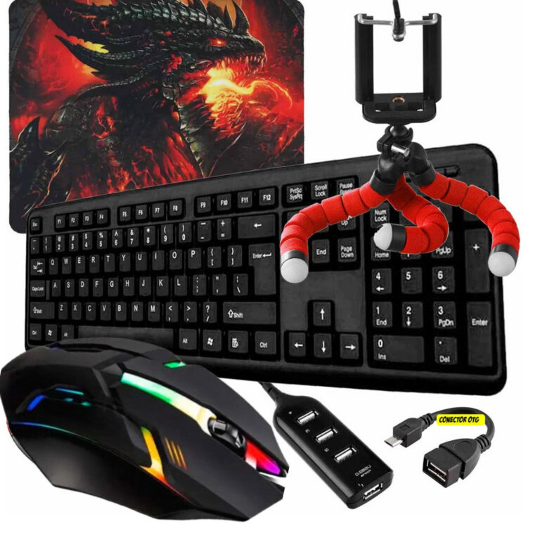 Kit Gamer Completão Mobilador Teclado Mouse Tople