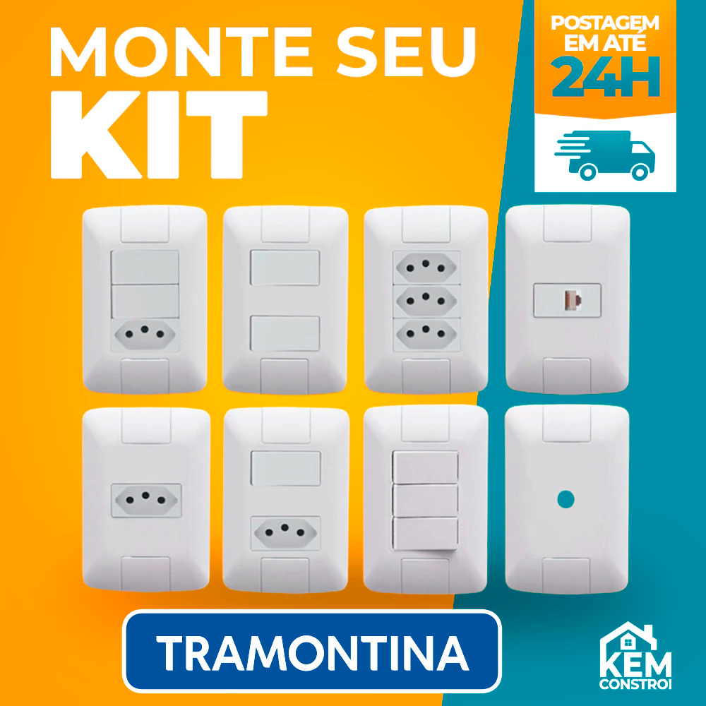 Tomadas e Interruptores Tramontina Aria Linha Completa de Módulo e Placa Branco e Modular