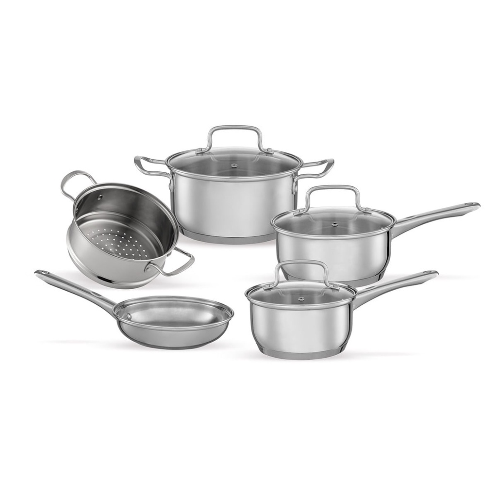 Jogo de Panelas 4 e 5 Peças Brinox Jasmin – Aço Inox Fundo Triplo com Indução