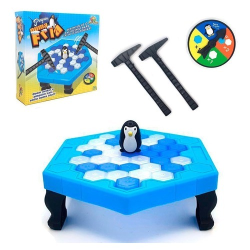 Jogo Martelo Quebra Gelo Pinguim Blocos Brinquedo 