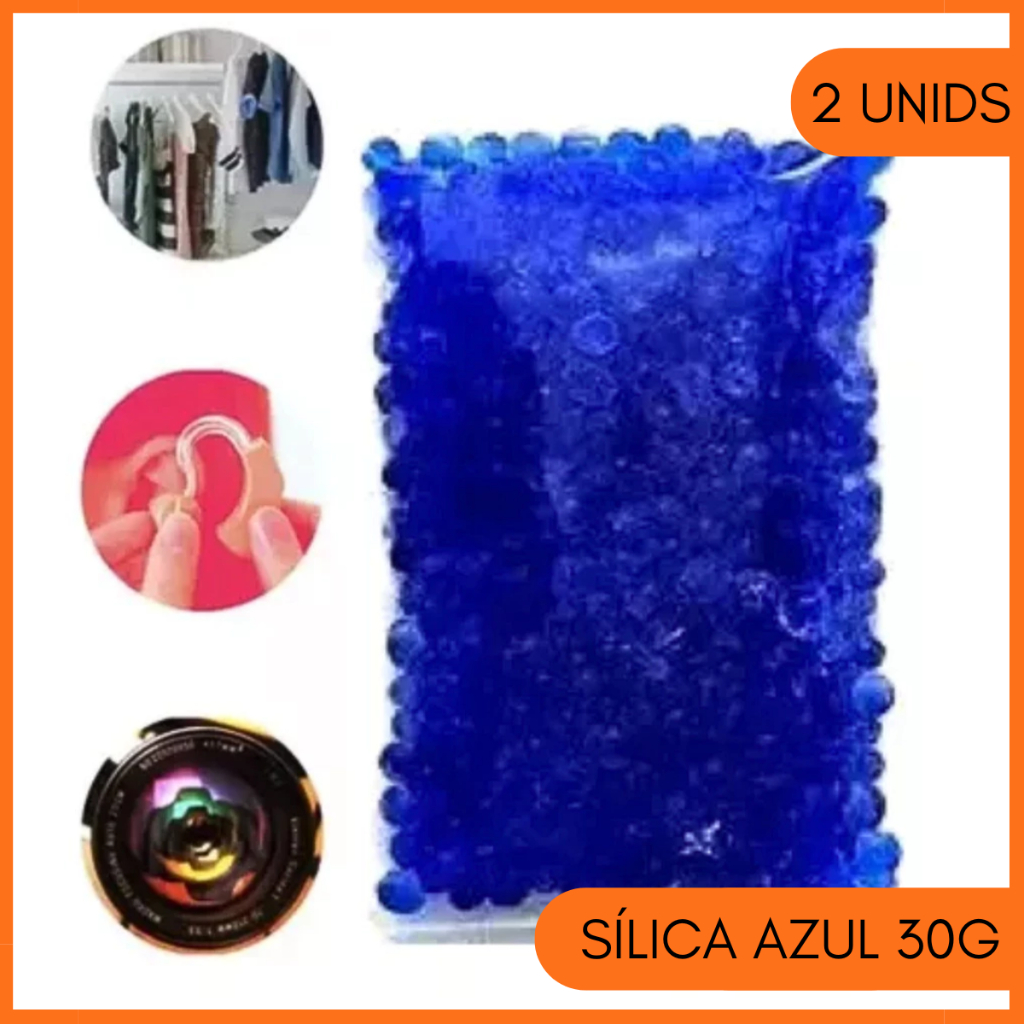 Silica Gel Azul 30g Kit 2 Sachês Desumidificador Aparelho Auditivo Cola Cílios