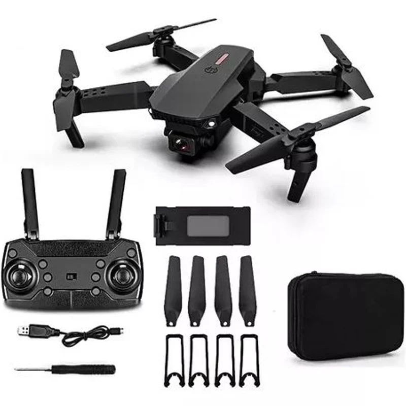 E88 Pro Drone com câmera de alta definição WiFi FPV Quadcóptero RC dobrável  1 bateria