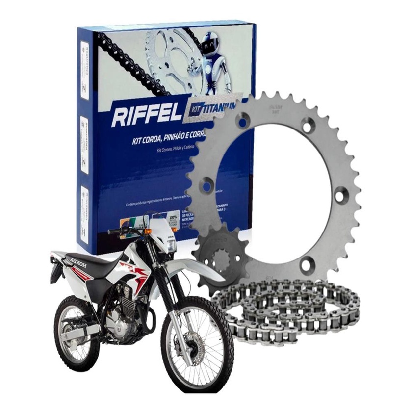 Kit Relação Tração Transmissão Honda XR 250 Tornado 2001 2002 2003 2004 2005 A 2008 Original Riffel