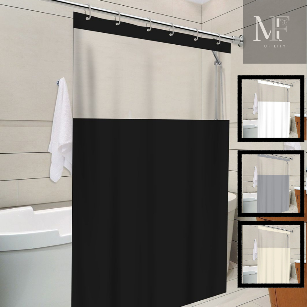Cortina De Banheiro De Box 100% Em PVC Com Visor Transparente Antimofo Vários Modelos Diferentes