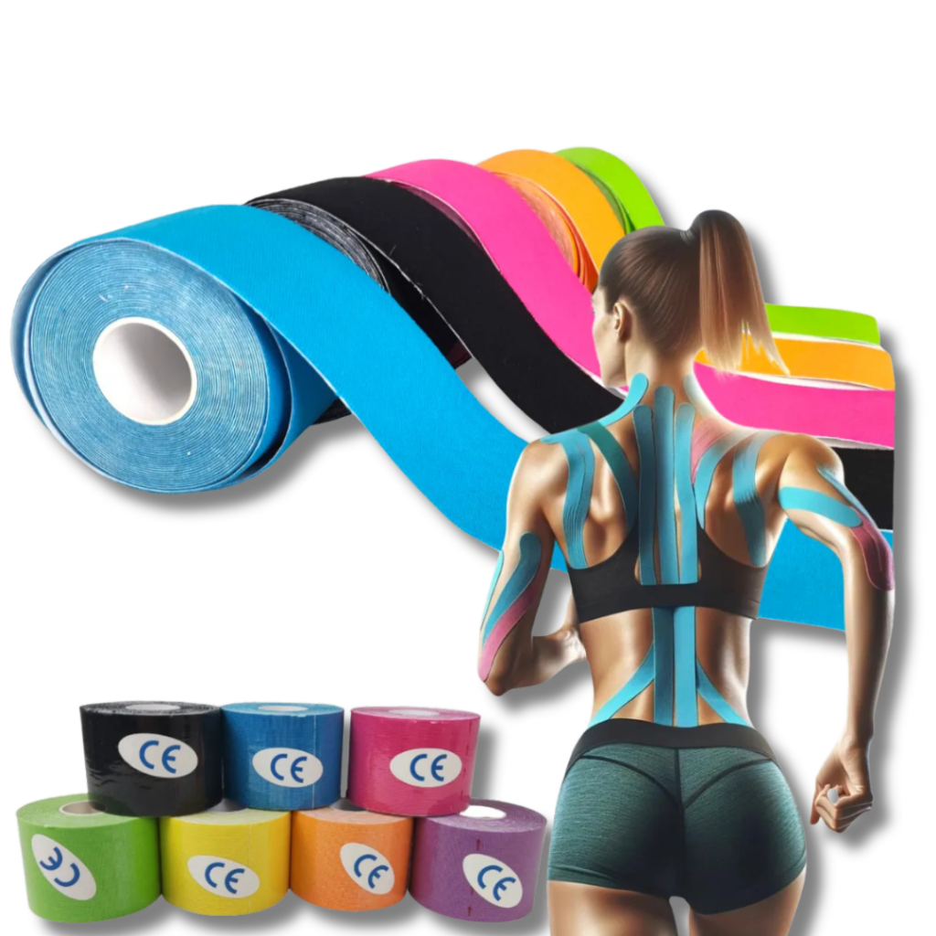 Kinesio 5cm x 5m  Fita Alta Elasticidade/Fixação | Previne Lesões/Dores/Melhora Circulação – SQ7748