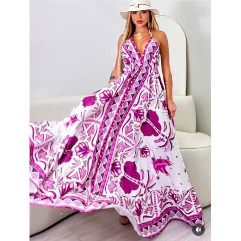 Vestido longo decote  indiano costas nua