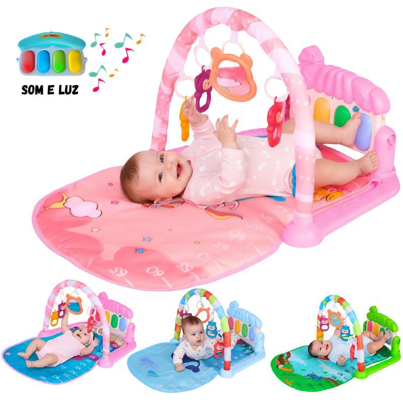 Tapete de Atividades Infantil Bebê Ginásio Piano Musical com Som e Luzes – Castela