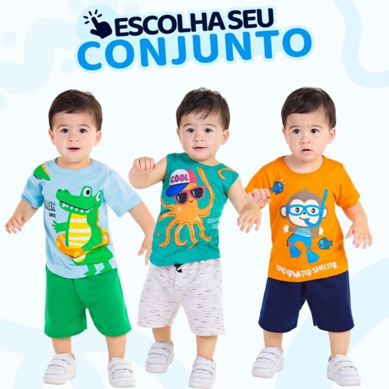 Conjunto Bebe Masculino  Menino Infantil  Verão M