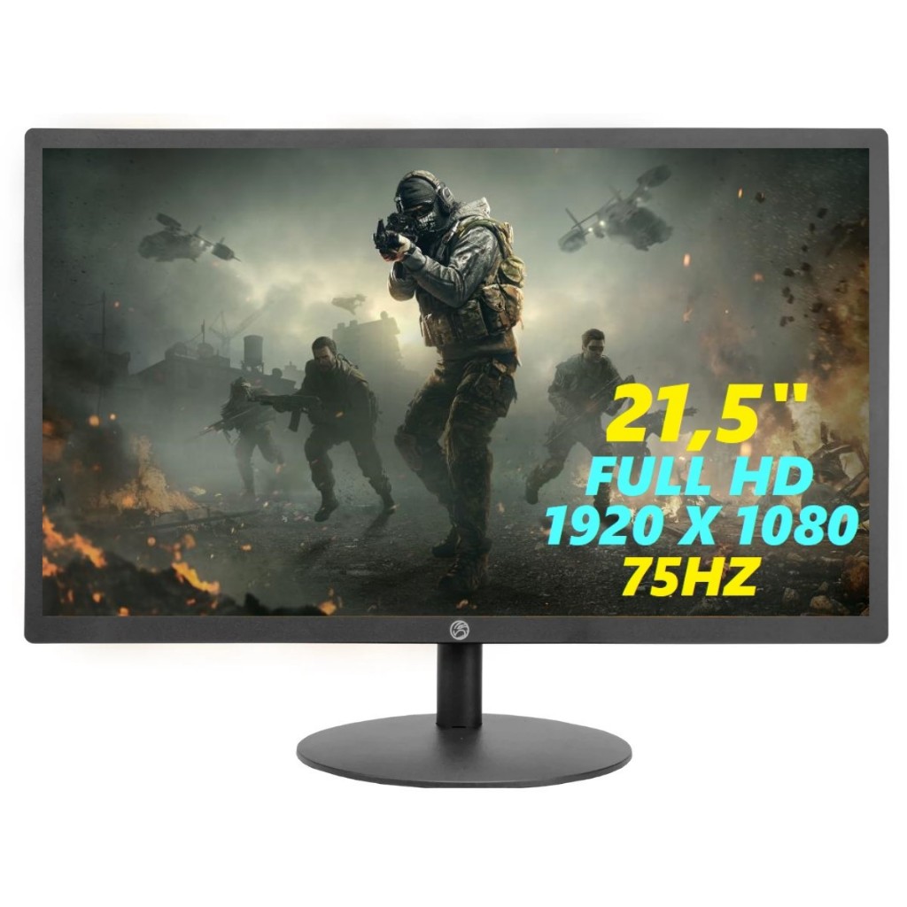 MONITOR 21,5 LED HDMI VGA GAMER FULLHD 1920×1080 5ms 75Hz VESA DVR SEGURANÇA OFFICE