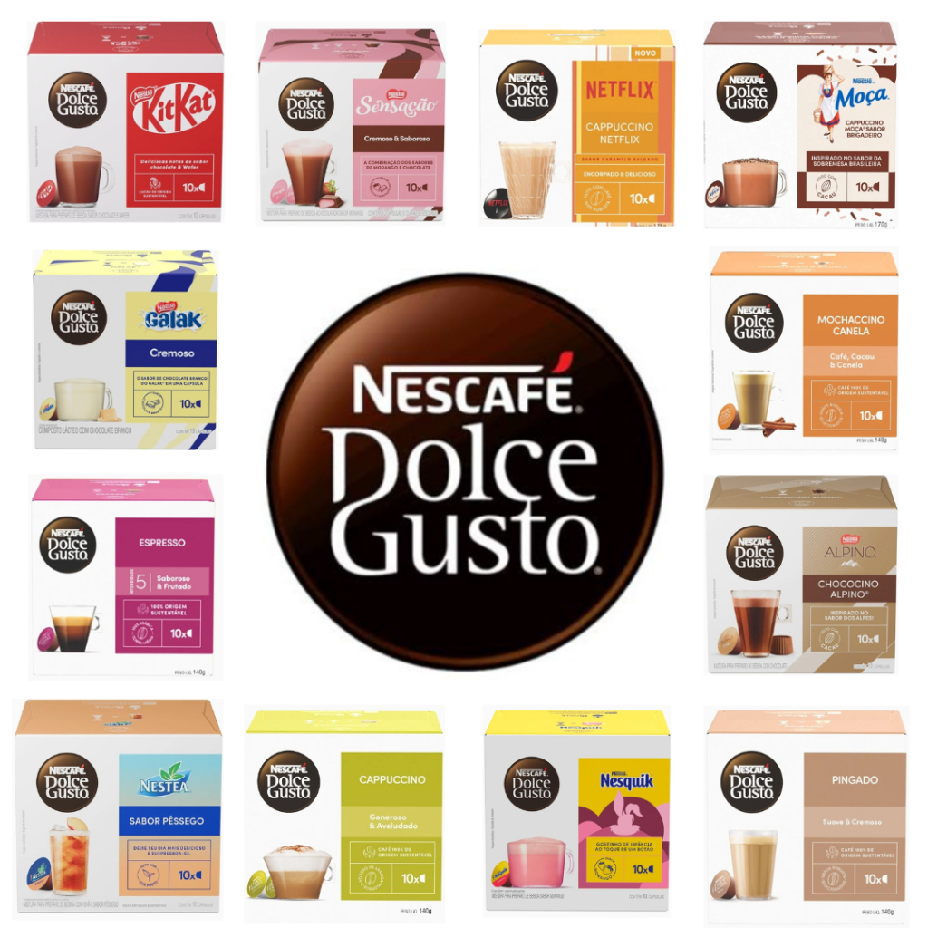 DOLCE GUSTO Cápsulas de Café Dolce Gusto Nescafé Caixa 10 Unidades Novidades Sabores Deliciosos