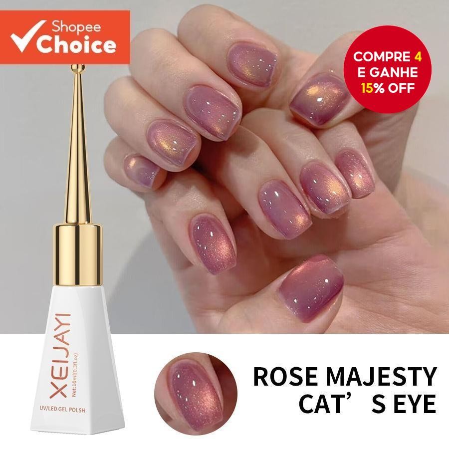 9D Rose Majesty Cat Eye Esmalte Em Gel UV , Verniz Magnético Para Arte Unhas , Lâmpada/LED Necessári