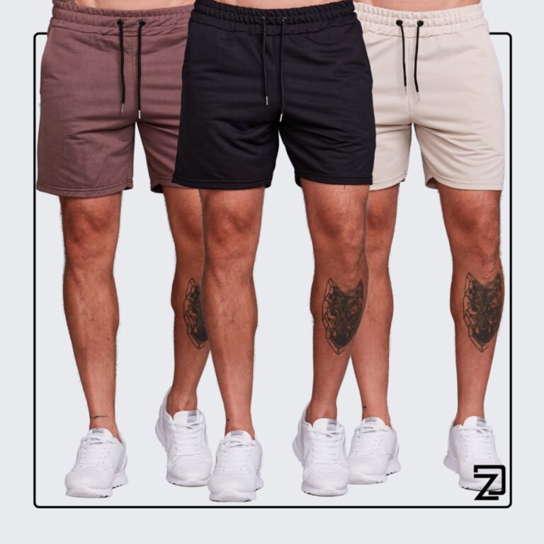 KIT 3 Bermuda Short Masculina Moletinho Casual Adu