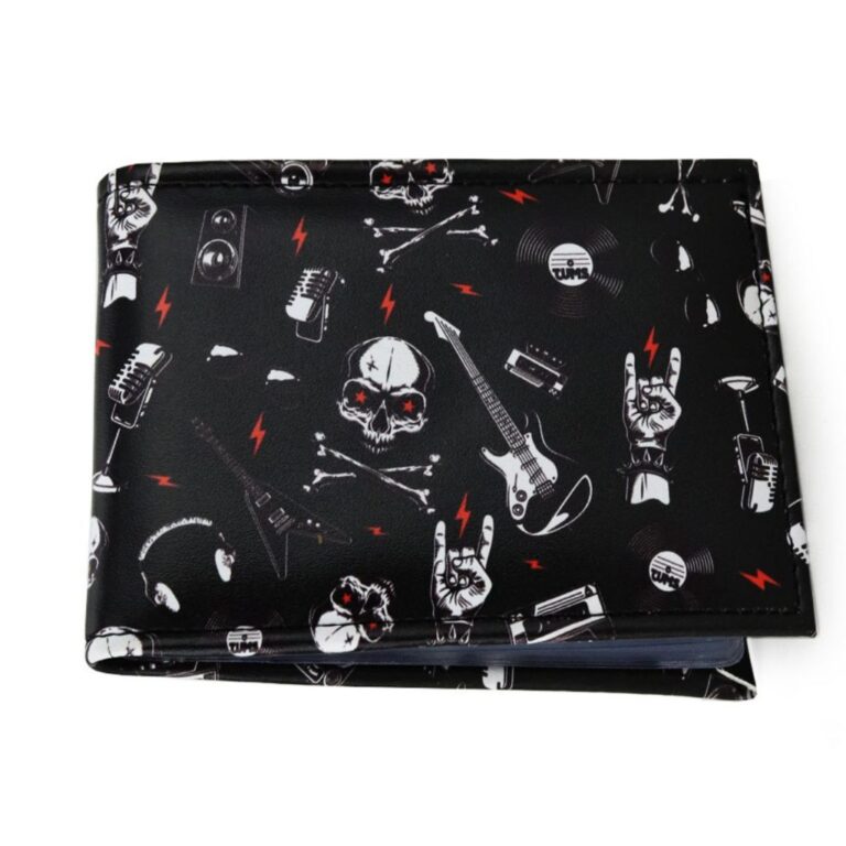 Carteira Rock N Roll De Couro Porta Cartão Unisse