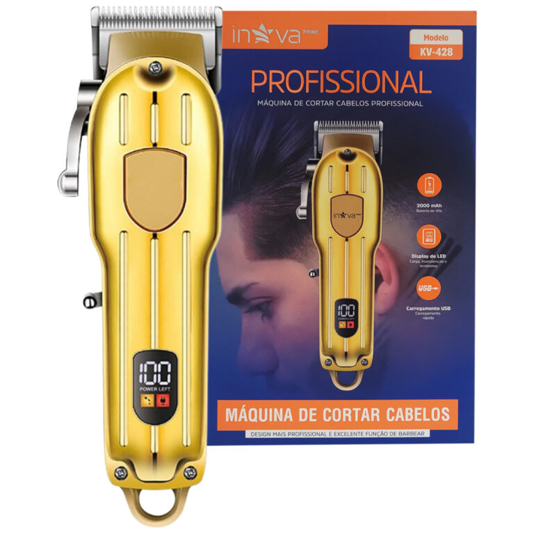 Máquina de Cortar Cabelo e Barba Sem Fio Profissi