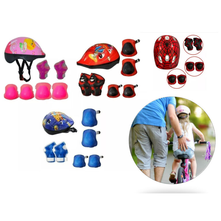 Kit Infantil Capacete Proteção Bicicleta Patins 