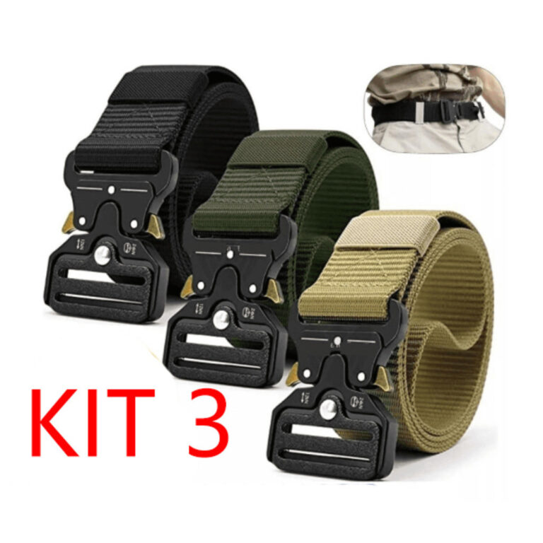 Cinto largo masculino nylon fivela e engate rápid
