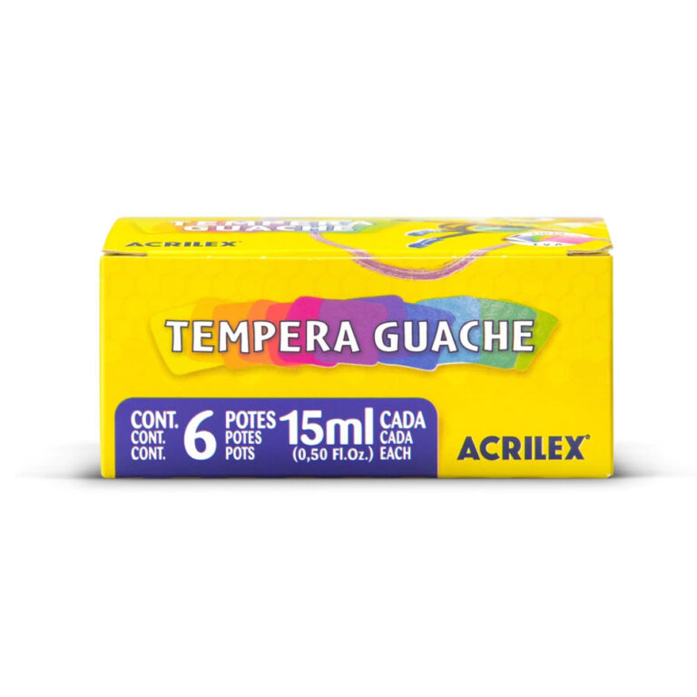 Tinta guache 6 cores 15ml 02020 Acrilex