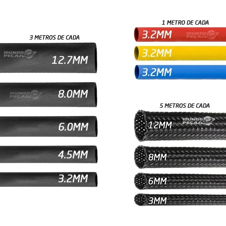 Malha Nautica Expansiva Preta Kit 3-6-8-12mm  + Te
