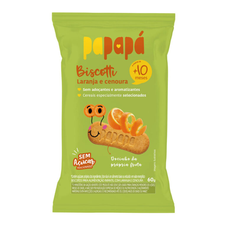 Biscotti Papapá 10+ Meses Sabor Laranja e Cenoura